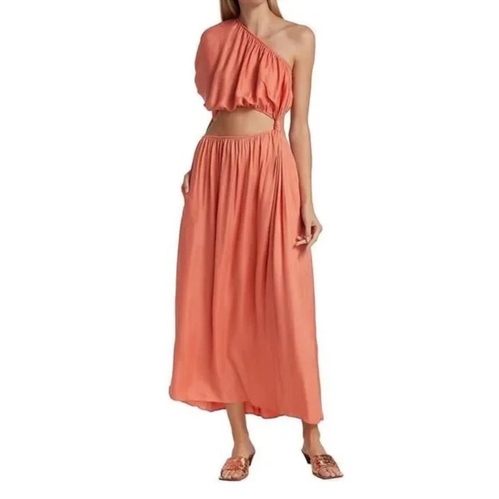 FARM Rio One Shoulder Coral Dress